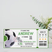 Personal Soccer Game Ticket Party Kaart (Staand voorkant)