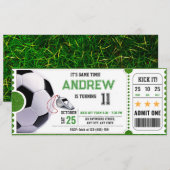 Personal Soccer Game Ticket Party Kaart (Voorkant / Achterkant)