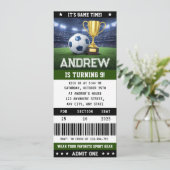 Personal Soccer Ticket Birthday Decorations Party Kaart (Staand voorkant)