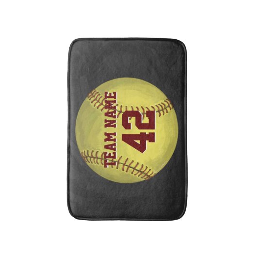 Personal Softball Art Badmat (Voorkant Verticaal)