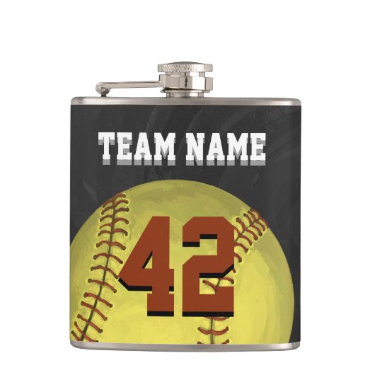 Personal Softball Art Heupfles (Voorkant)