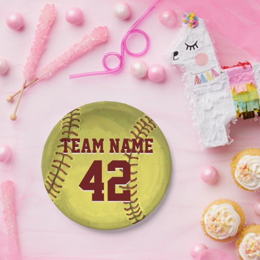 Personal Softball Art Papieren Bordje (Feest)