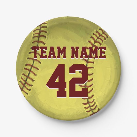 Personal Softball Art Papieren Bordje (Voorkant)