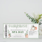 Personal Spa Day Gift Ticket Verjaardagsvoucher Kaart (Staand voorkant)