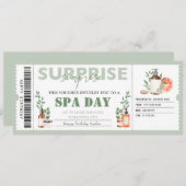 Personal Spa Day Gift Ticket Verjaardagsvoucher Kaart (Voorkant / Achterkant)