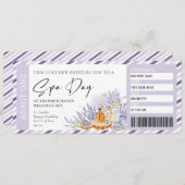 Personal Spa Day Gift Ticket Verjaardagsvoucher Kaart (Voorkant / Achterkant)