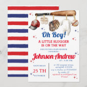 Personal Sport Baseball Baby shower Kaart (Voorkant / Achterkant)