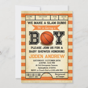 Personal Sport Basketbal Baby shower Kaart