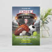 Personal Sport Birthday Printable Invitation Kaart (Staand voorkant)