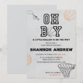 Personal Sport Digitaal Basketbal Baby shower Kaart (Voorkant / Achterkant)