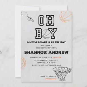 Personal Sport Digitaal Basketbal Baby shower Kaart