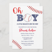Personal Sport Digital Baseball Baby shower Kaart (Voorkant / Achterkant)