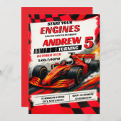 Personal Sport Racing Auto Verjaardagsfeest modern Kaart (Voorkant / Achterkant)