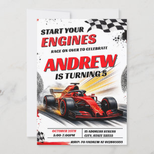 Personal Sport Racing Car Verjaardagsfeest voor jo Kaart