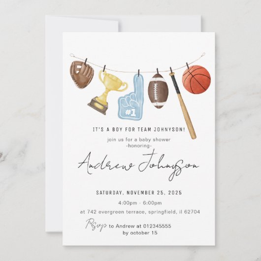 Personal Sports Baby shower Bundle Kaart (Voorkant)