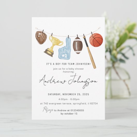 Personal Sports Baby shower Bundle Kaart (Staand voorkant)