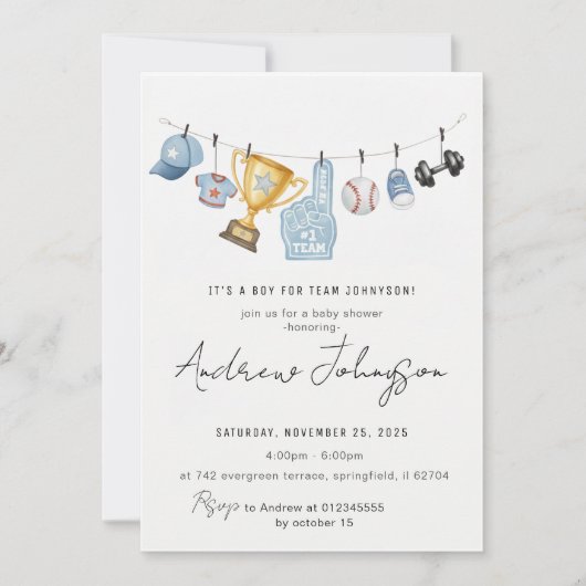 Personal Sports Baby Shower Bundle Kaart (Voorkant)