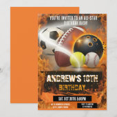 Personal Sports Birthday Printable All Sport Kaart (Voorkant / Achterkant)