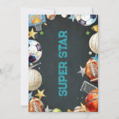 Personal Sports Birthday Printable Invitation Kaart (Achterkant)