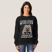 Personal Stalker Dog - White Teacup Pomeranian Trui (Voorkant volledig)