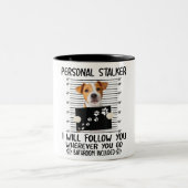 Personal Stalker Funny Bichon Frise Dog Bichon Ten Tweekleurige Koffiemok (Center)