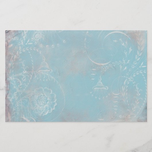 Personal Stationery, Frans blauw toile Briefpapier (Voorkant)