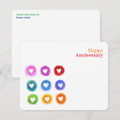 Personal Stationery: Rainbow Love hearts Note Card Notitiekaartje (Voorkant / Achterkant)