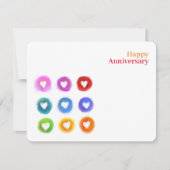 Personal Stationery: Rainbow Love hearts Note Card Notitiekaartje (Voorkant)