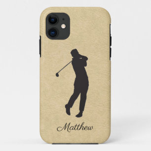 Personal Tan Leather Golf Design Case-Mate iPhone Case