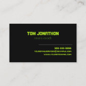 Personal Tennis Coach Black Visitekaartje (Achterkant)