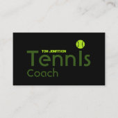 Personal Tennis Coach Black Visitekaartje (Voorkant)