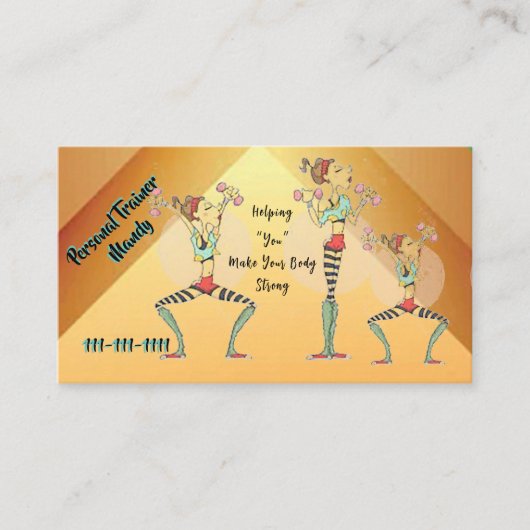 Personal Trainer 3.5" x 2.0" Business Card Visitekaartje (Voorkant)