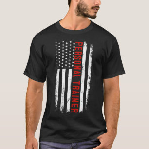 Personal Trainer Amerikaans VS Vlag Gezondheid Fit T-shirt