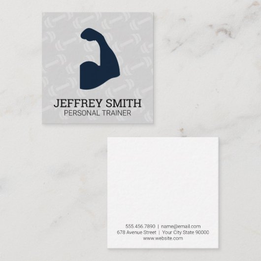 Personal Trainer | Arm Flex Vierkante Visitekaartje (Voorkant / Achterkant)