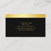 Personal Trainer Black And Gold Business Card Visitekaartje (Achterkant)