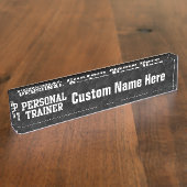 Personal Trainer Black Varsity Naambordje (Zijkant)