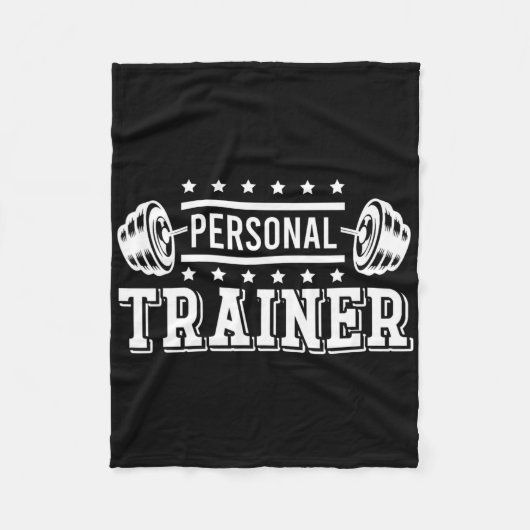 Personal Trainer Bodybuilding Fitness Instructor W Fleece Deken (Voorkant)