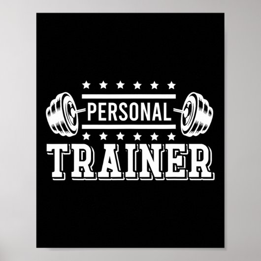 Personal Trainer Bodybuilding Fitness Instructor W Poster (Voorkant)