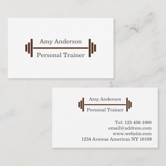 Personal Trainer Brown Visitekaartje (Voorkant / Achterkant)