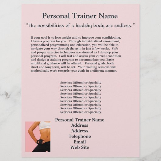 Personal Trainer Business Flyer (Achterkant)