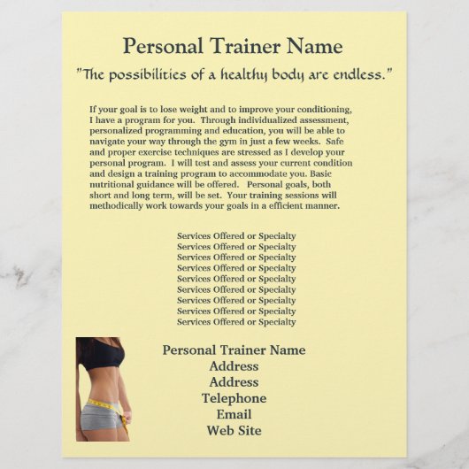 Personal Trainer Business Flyer (Achterkant)