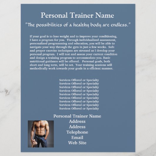 Personal Trainer Business Flyer (Achterkant)