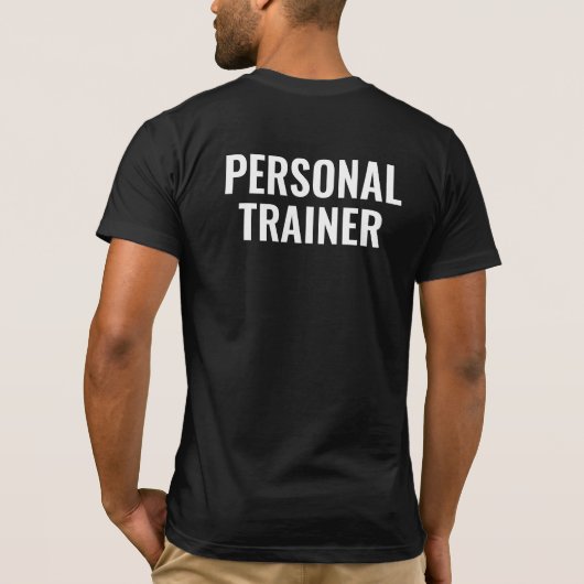 Personal Trainer Coach Custom Tekst Mannen Zwart T-shirt (Achterkant)