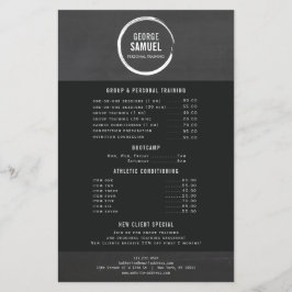 PERSONAL TRAINER CUSTON CHALK SKETCH LOGO FLYER