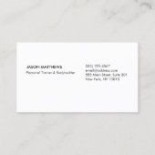 Personal Trainer Dumbbell Black Visitekaartje (Achterkant)