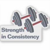 Personal Trainer Dumbbell Kracht in Consistentie Sticker (Voorkant)