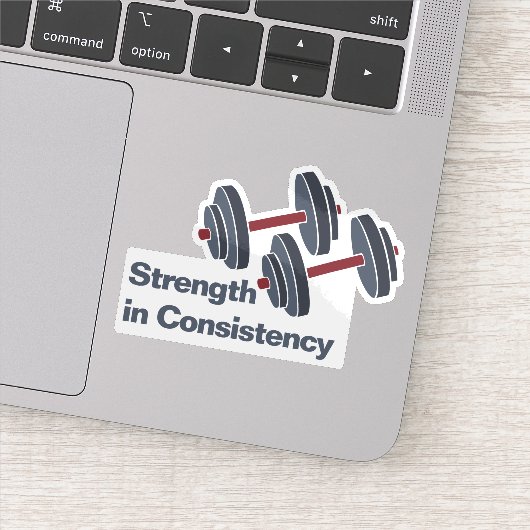 Personal Trainer Dumbbell Kracht in Consistentie Sticker (Detail)