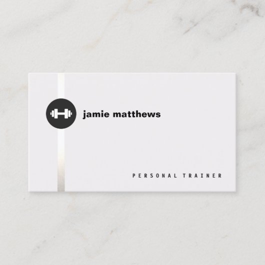 Personal Trainer Dumbbell Logo Fitness Instructor Visitekaartje (Voorkant)