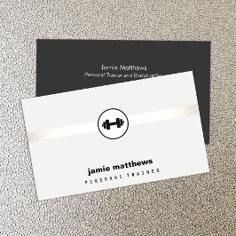 Personal Trainer Dumbbell Logo Fitness Instructor Visitekaartje