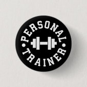 Personal Trainer - Dumbbell Logo - Workout Gym Ronde Button 3,2 Cm (Voorkant)
